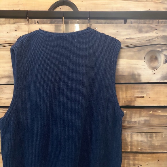 Eddie Bauer Men’s Vintage Size Large Navy Sweater Vest 100% Cotton. - Picture 8 of 8